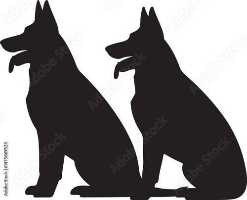 Loyal Dog Sitting Silhouette

Playful Puppy Running Vector

Dog with Paw Up Silhouette Scene

Alert Guard Dog Vector Design

Dog and Owner Walking Silhouette