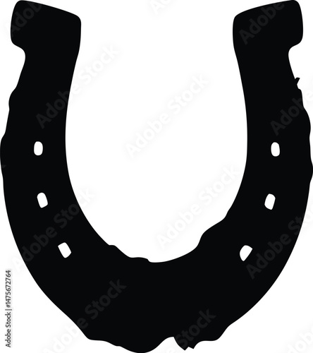 Horse shoe silhouette, Horse shoe vector style silhouette art