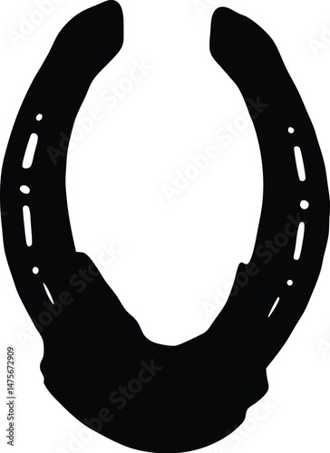 Horse shoe silhouette, Horse shoe vector style silhouette art