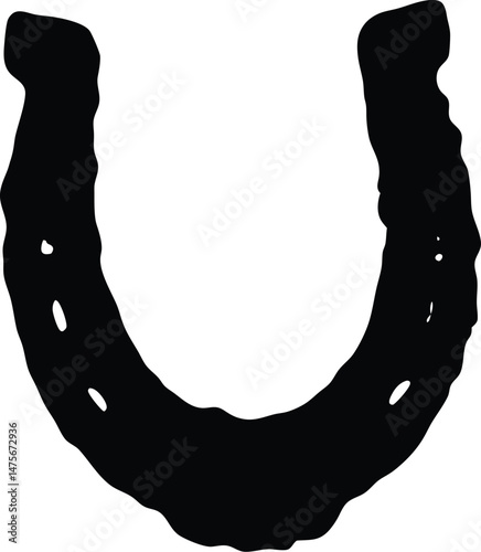 Horse shoe silhouette, Horse shoe vector style silhouette art