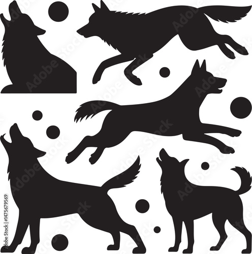 Loyal Dog Sitting Silhouette

Playful Puppy Running Vector

Dog with Paw Up Silhouette Scene

Alert Guard Dog Vector Design

Dog and Owner Walking Silhouette