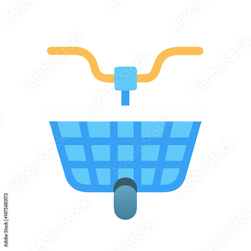 Stylized bicycle basket vector illustration with black background