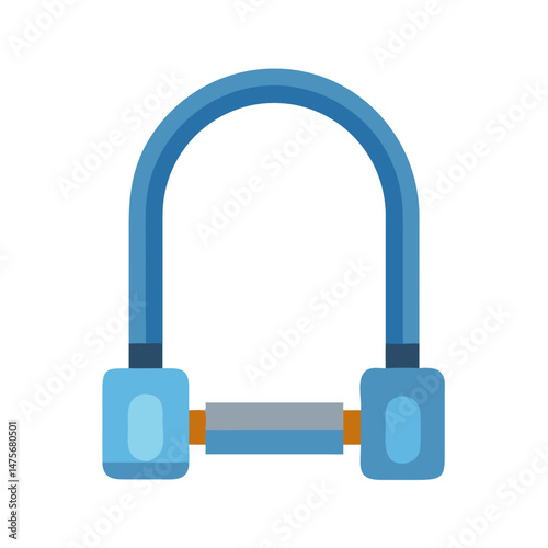 Blue U-Lock Bicycle Security: Anti-Theft Prevention Equipment