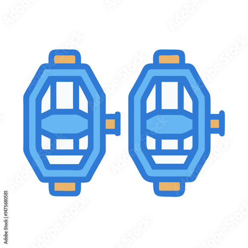 Blue Bicycle Pedals Isolated on Black Background
