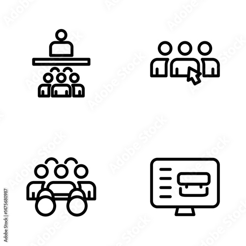 Hiring Process Line Icons. Recruitment, Job Application, Interview, Candidate Selection Vector Set
