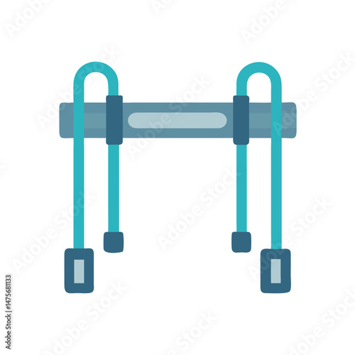 Minimalist blue walking frame or medical walker vector