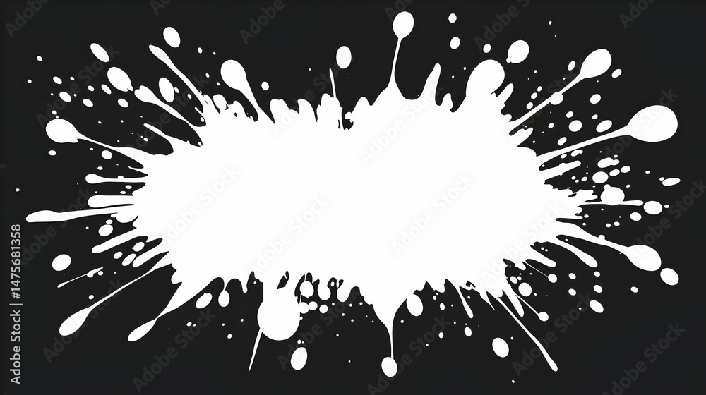 Fototapeta premium White paint splash explosion on black background, design element