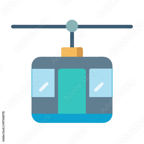Modern Cable Car Icon Transportation Mountain Travel Service