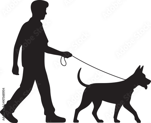 Loyal Dog Sitting Silhouette

Playful Puppy Running Vector

Dog with Paw Up Silhouette Scene

Alert Guard Dog Vector Design

Dog and Owner Walking Silhouette