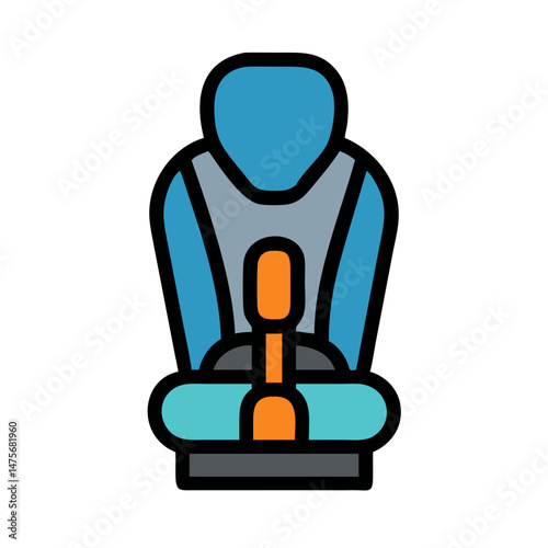 Car seat illustration for babies or small children