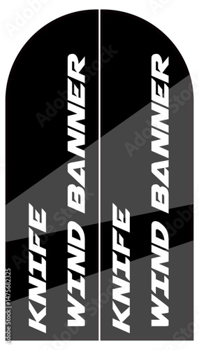 Knife wind banner mockup displaying on white background