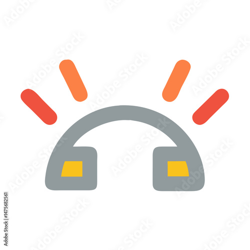 Stylized phone icon with signal on black background