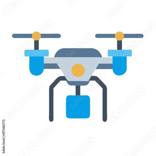Stylized Blue Drone Icon for Modern Applications