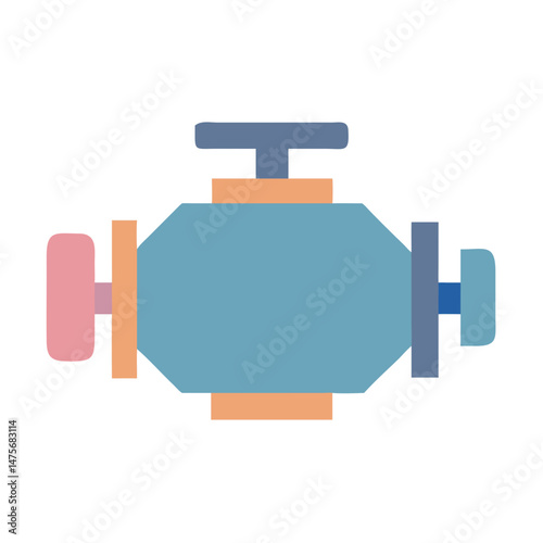 Stylized engine vector illustration on black backdrop