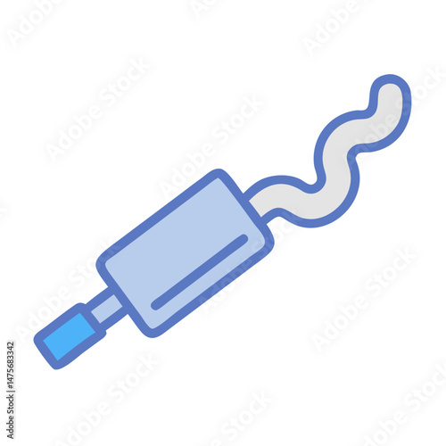 Light blue car muffler icon vector on black background