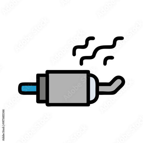Simple stylized fuel filter icon on black background