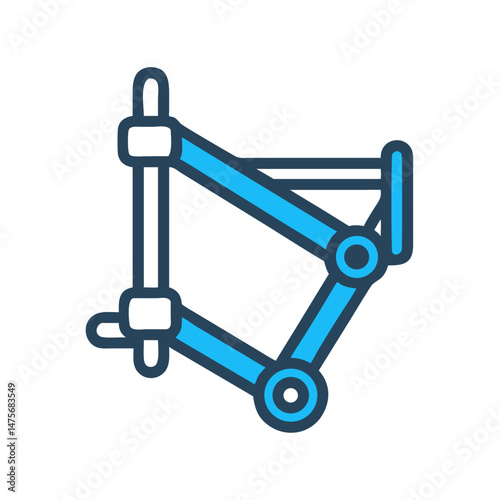 Modern geometric vector illustration of mechanical assembly parts