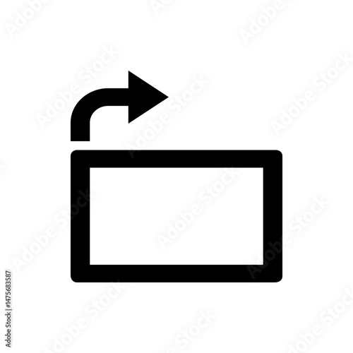 Black outline of a rectangle with rounded corners and an arrow pointing right and looping back 100 char