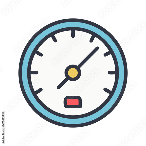 Modern gauge icon illustration on black background image