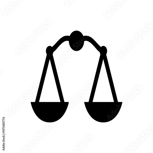 Illustration of a balance scale with two pans hanging from a central beam, symbolizing justice and equilibrium