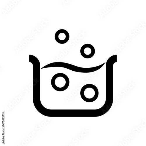 Illustration of a container with liquid and bubbles, suggesting a science experiment or brewing process 100
