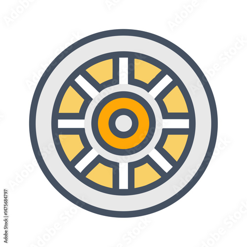 Dharmachakra, Wheel of Dharma, Buddhist Symbol Illustration
