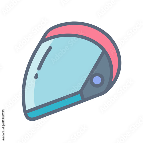 Futuristic Astronaut Helmet Icon for Space Exploration Imagery