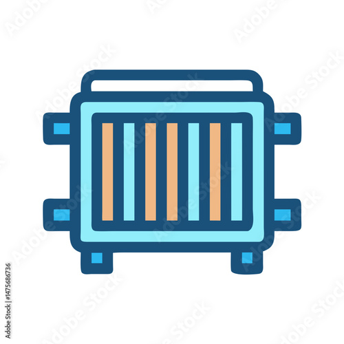 Radiator Icon Illustration: Car, Heating, or Industrial Applications