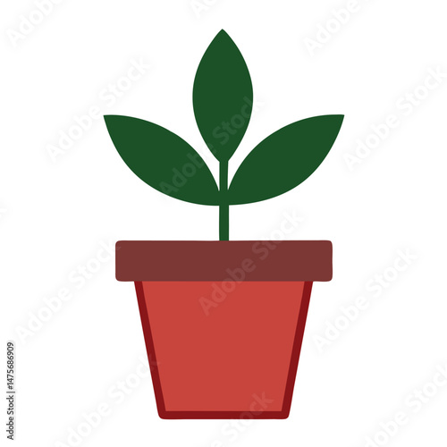 Plant Pot Icon on white background
