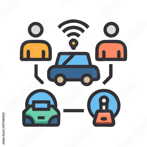 Connected car network, autonomous vehicle concept with users