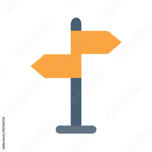 Road sign icon with arrows on black background