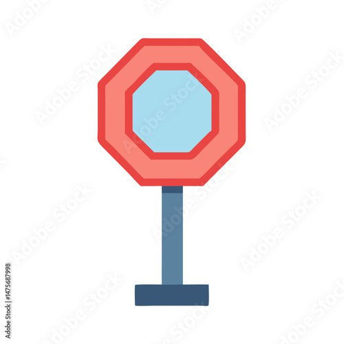 Cartoon Stop Sign on Black Background