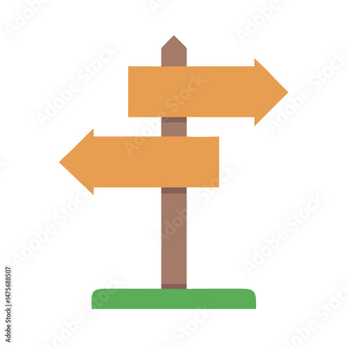 Direction Signpost Indicating Different Ways on a Path