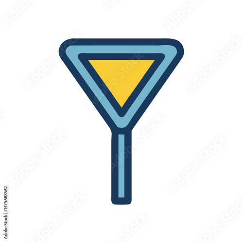 Yield Sign Illustration - Traffic Signal Road Warning