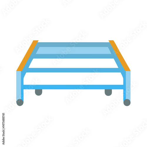 Elevated Metal Platform with Wheels Vector Illustration