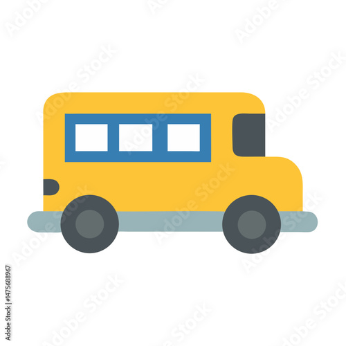 Yellow school bus icon on a black background