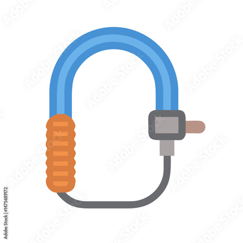 Modern bicycle U-lock illustration on a dark background