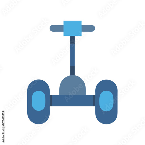 Blue self-balancing scooter icon illustration on black background