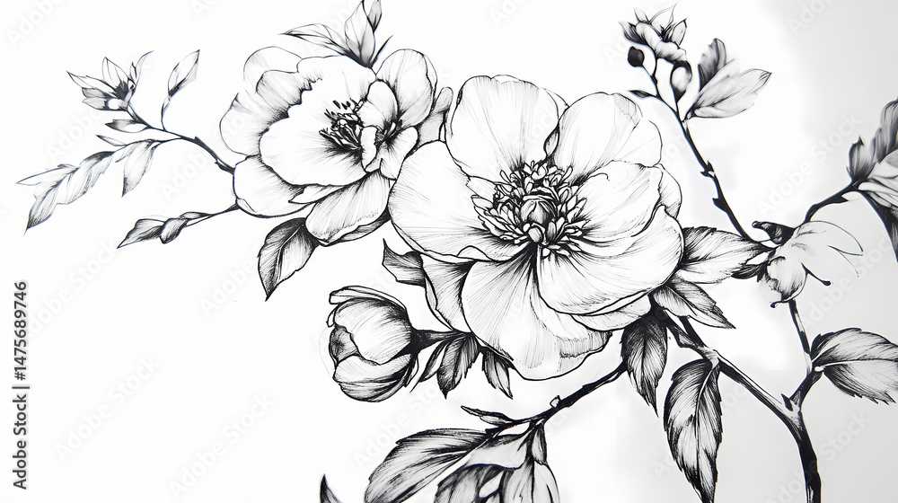 Fototapeta premium botany bloom tattoo