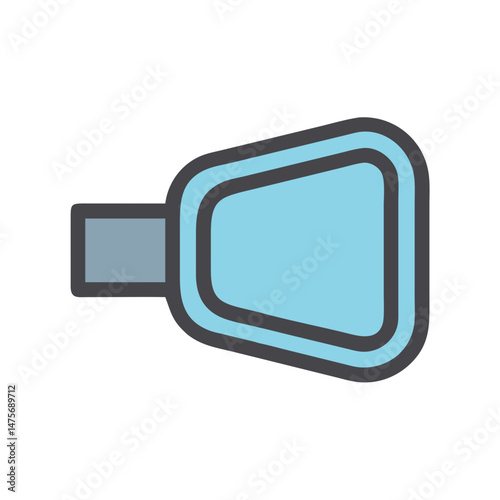 Simple Blue Mouthpiece Icon for Technology Application Design