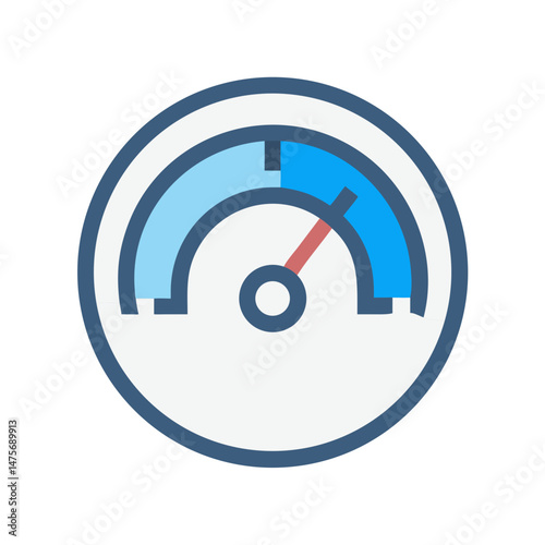 Speedometer Vector Icon Illustration of Performance or Progress