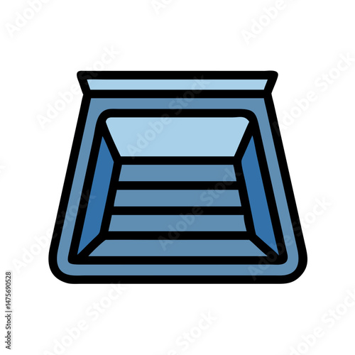 Stylish Underground Shelter or Stairs Icon Illustration Graphic
