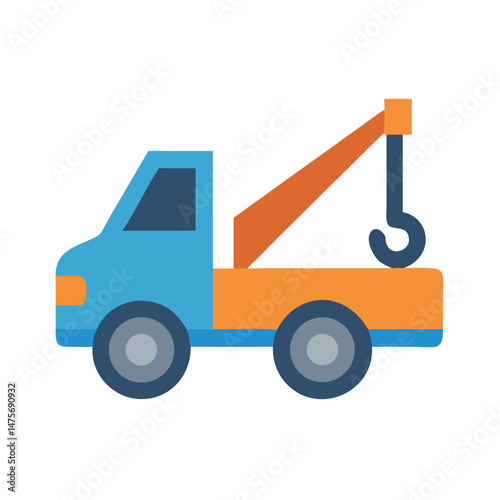 Cartoon Tow Truck Icon for Roadside Assistance