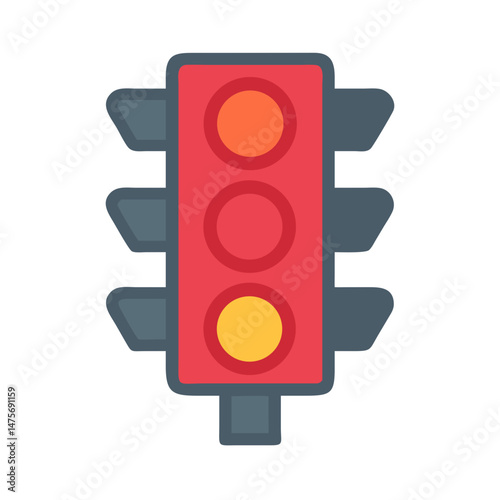Illustration of a traffic light showing a stop signal