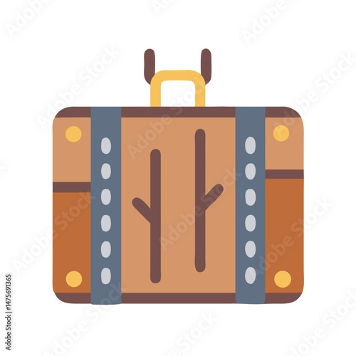 Vintage Travel Suitcase Icon for Journey and Adventure