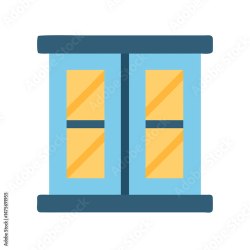 Modern window icon or illustration on black background