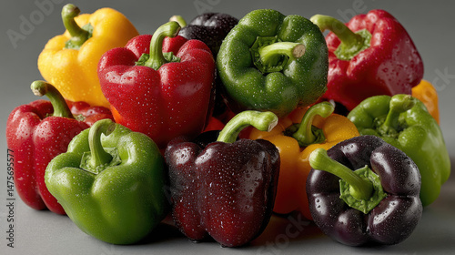 Colorful bell peppers pile