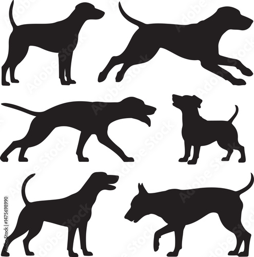 Loyal Dog Sitting Silhouette

Playful Puppy Running Vector

Dog with Paw Up Silhouette Scene

Alert Guard Dog Vector Design

Dog and Owner Walking Silhouette