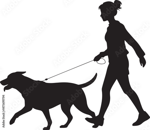 Loyal Dog Sitting Silhouette

Playful Puppy Running Vector

Dog with Paw Up Silhouette Scene

Alert Guard Dog Vector Design

Dog and Owner Walking Silhouette