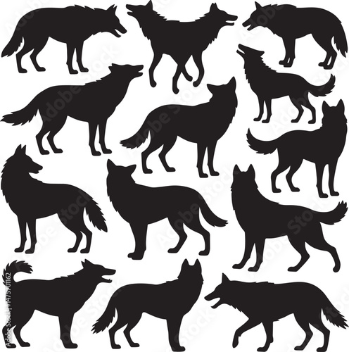 Loyal Dog Sitting Silhouette

Playful Puppy Running Vector

Dog with Paw Up Silhouette Scene

Alert Guard Dog Vector Design

Dog and Owner Walking Silhouette